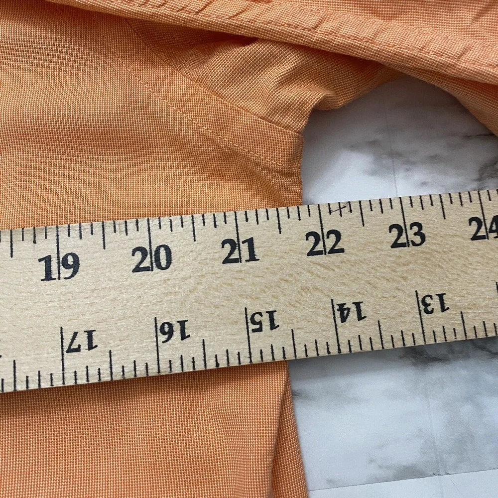 Banana Republic Soft Wash Slim Fit Mens Shirt Size M Orange Long Sleeve Pocket